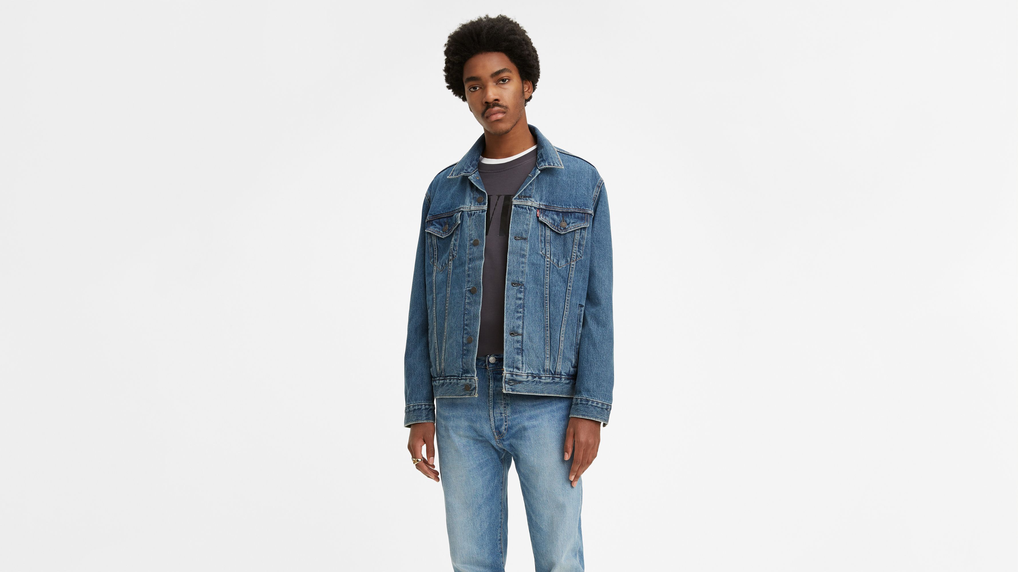 Premium Photo | Classic jeans texture. blue denim jacket , space for text.  top view.